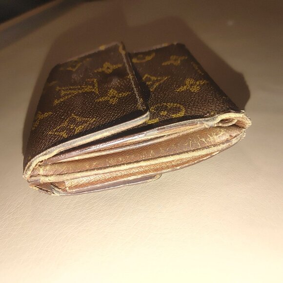 Louis Vuitton Monogram Canvas Vintage Small Fold Wallet Snap Closure Unisex - Picture 8 of 13